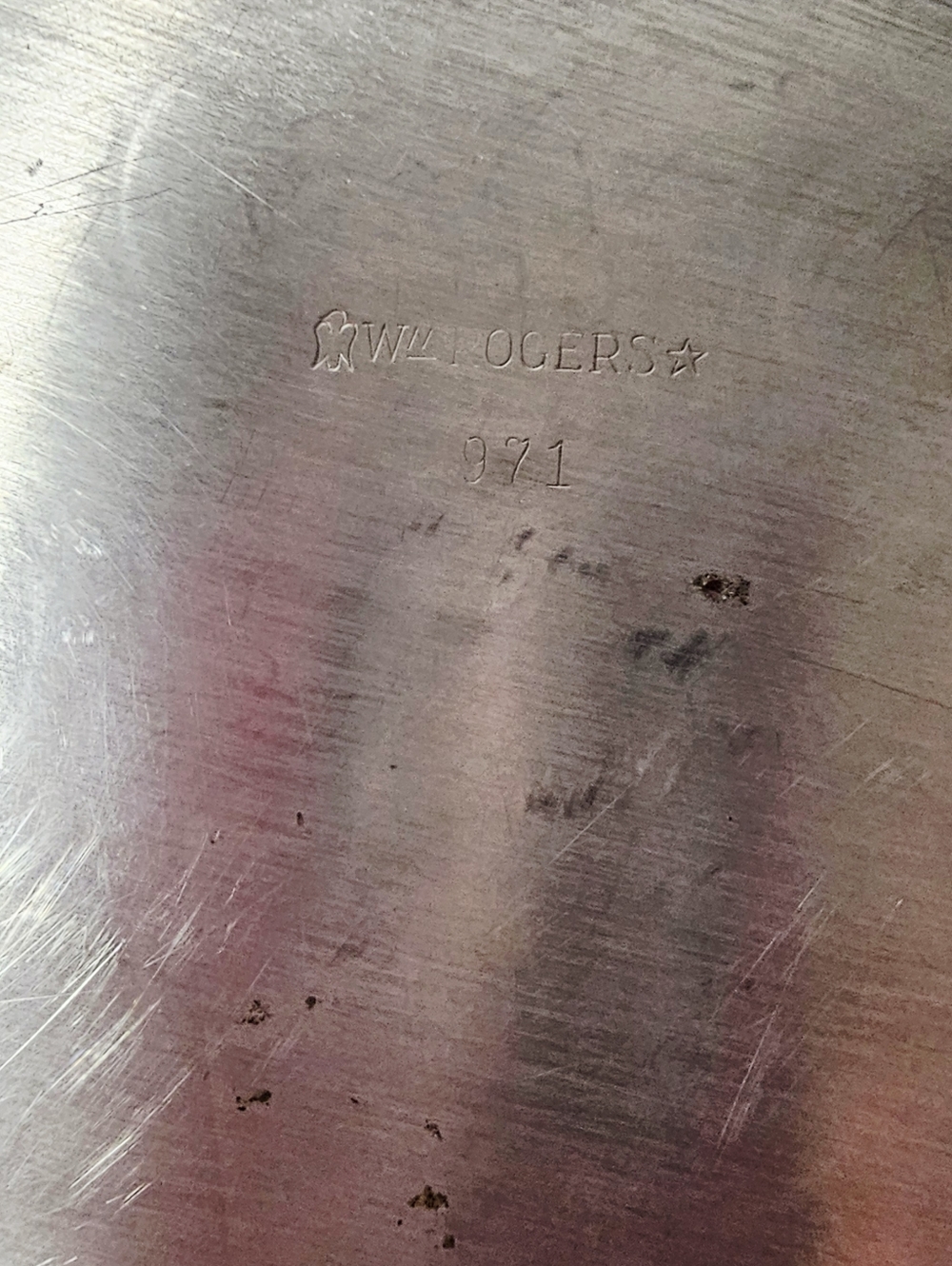 Wm Rogers Silverplate Tray 12” Round Ornate Engraved Vintage - Picture 4 of 5